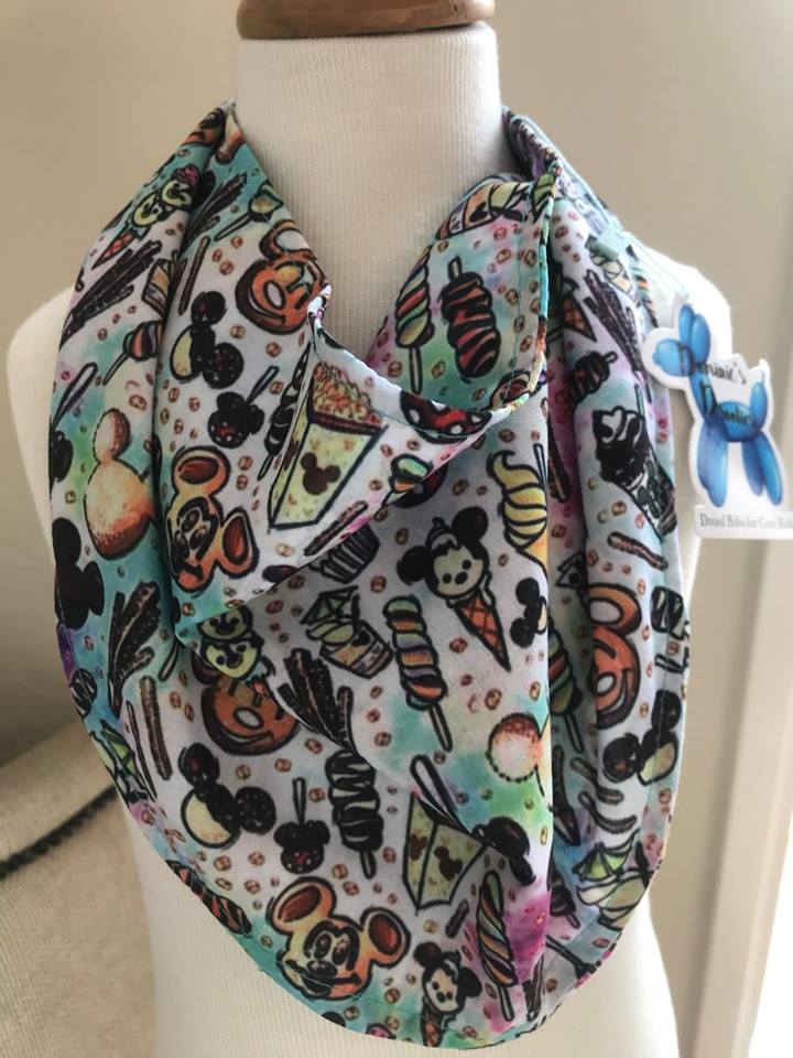 Disneyland Snacks Sketch Inspired Fabric Baby Bandana Drool Bib