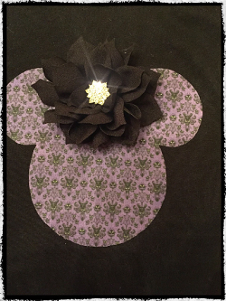 Haunted Mansion inspired, Mickey head shirt and bow.