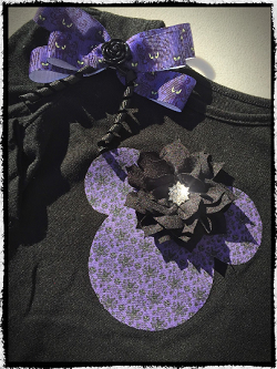 Haunted Mansion inspired, Mickey head shirt and bow.