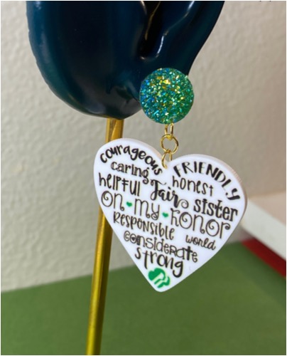 Heart of a Girl Scout - Inspired Dangle Earrings