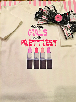 Happy Girl are the Prettiest SET - Shirt & Headband Bow