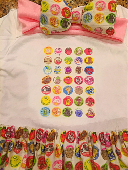 Custom 80's Scratch and Sniff Sticker Skirt Set - OUT OF STOCK