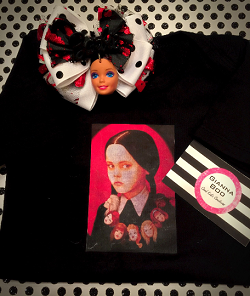 Wednesday EMO, antiqued colored shirt set (12-18M) - SOLD